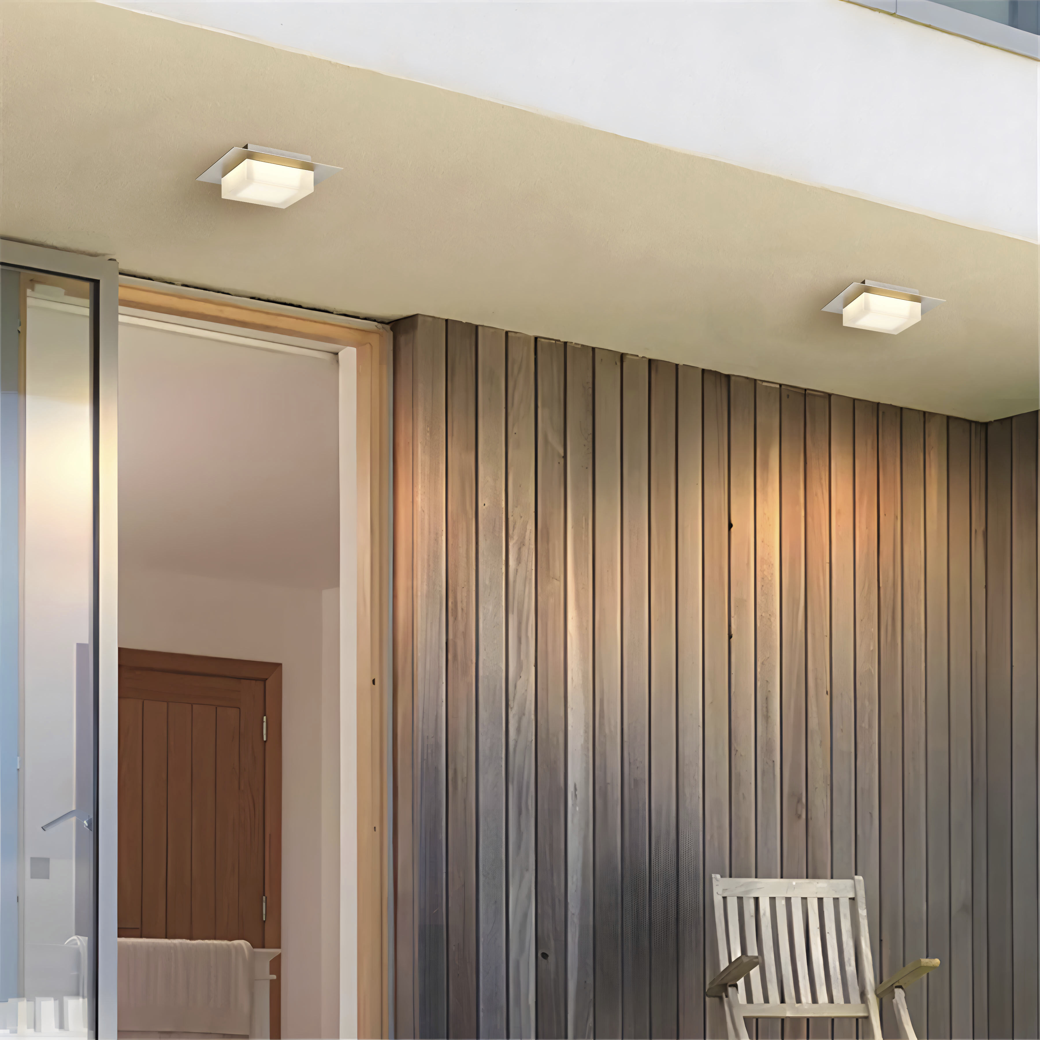 Foursquare LED 8 inch Brushed Stainless Steel Outdoor Flush Mount